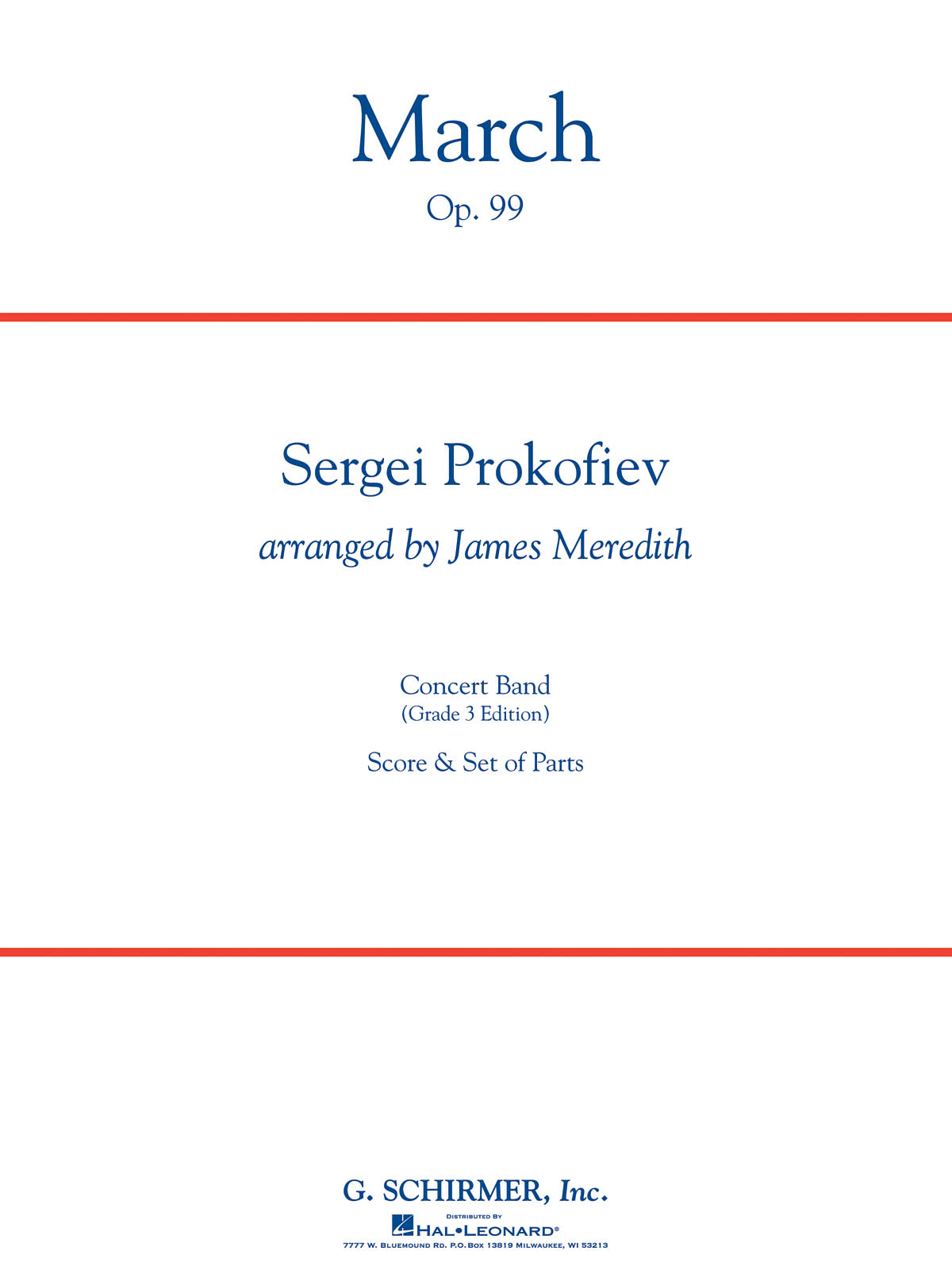 DEHASKE Prokofiev S. - March Op.99 - Score & Parts