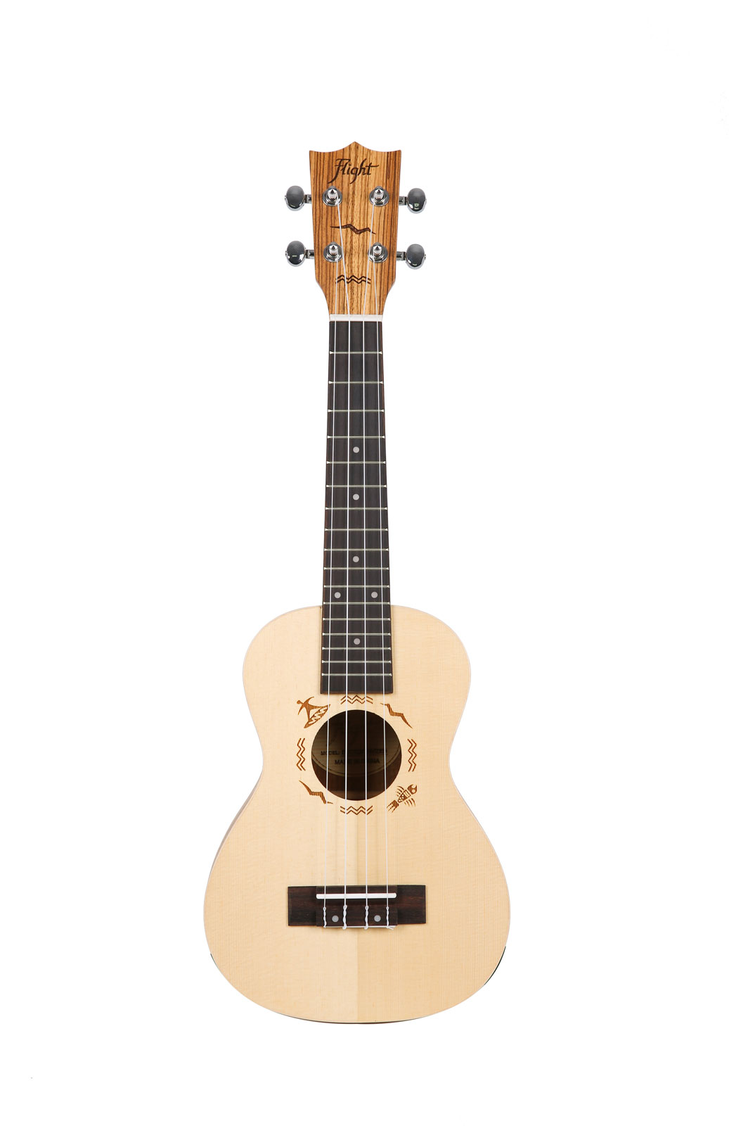 FLIGHT DUC525 Concert Solid Top Ukulele - Zebrano B&S 