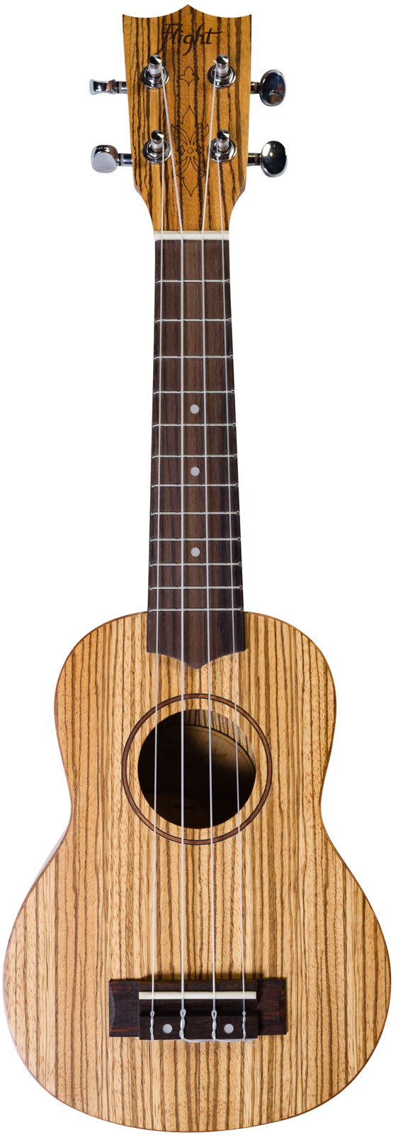 FLIGHT Flight: DUS322 Soprano Ukulele - Zebrawood (+ Bag) 