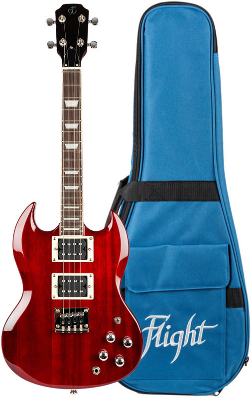 FLIGHT Pioneer Tenor Electric Ukulele - Cherry Red - Version anglaise