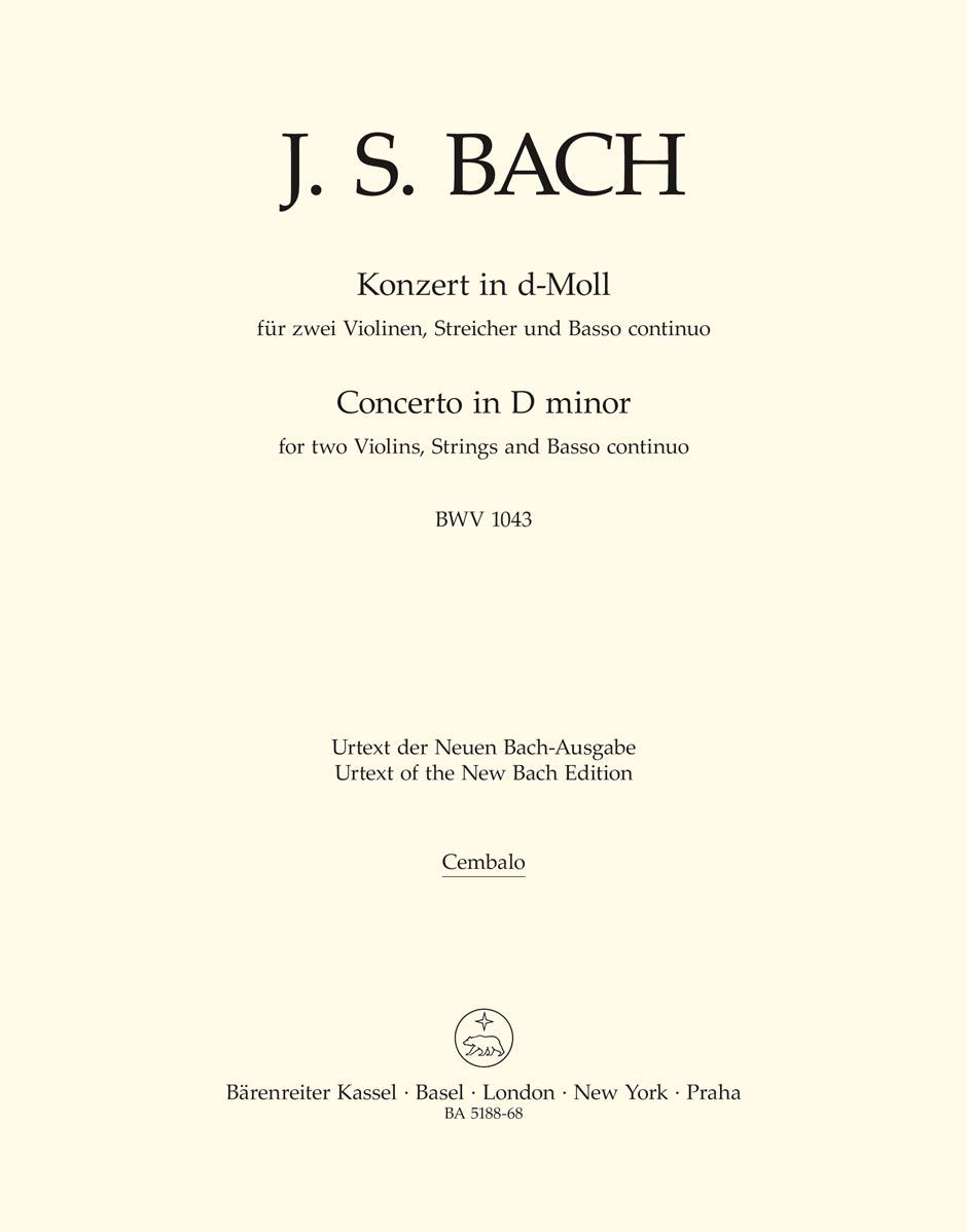 BARENREITER BACH J.S. - CONCERTO EN RE MINEUR BWV 1043 - CONTINUO