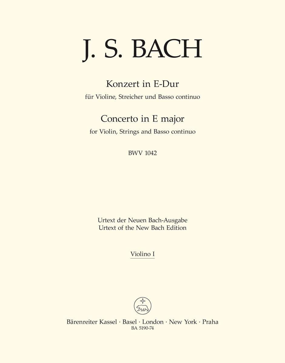 BARENREITER BACH J.S. - CONCERTO EN MI MAJEUR BWV 1042 - VIOLON 1