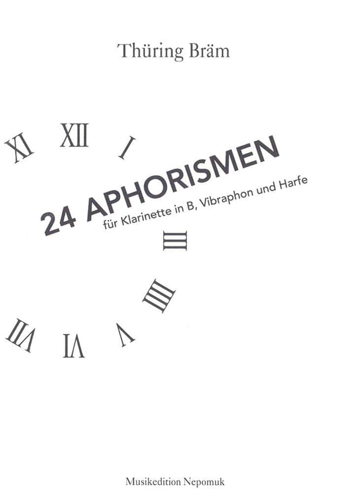 EDITION BREITKOPF BRAM THURING - 24 APHORISMEN - CLARINET, VIBRAPHONE, HARP