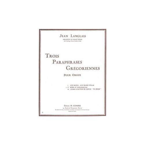 COMBRE LANGLAIS JEAN - MORS ET RESURRECTIO (PARAPHRASE GREGORIENNE N.2) - ORGUE