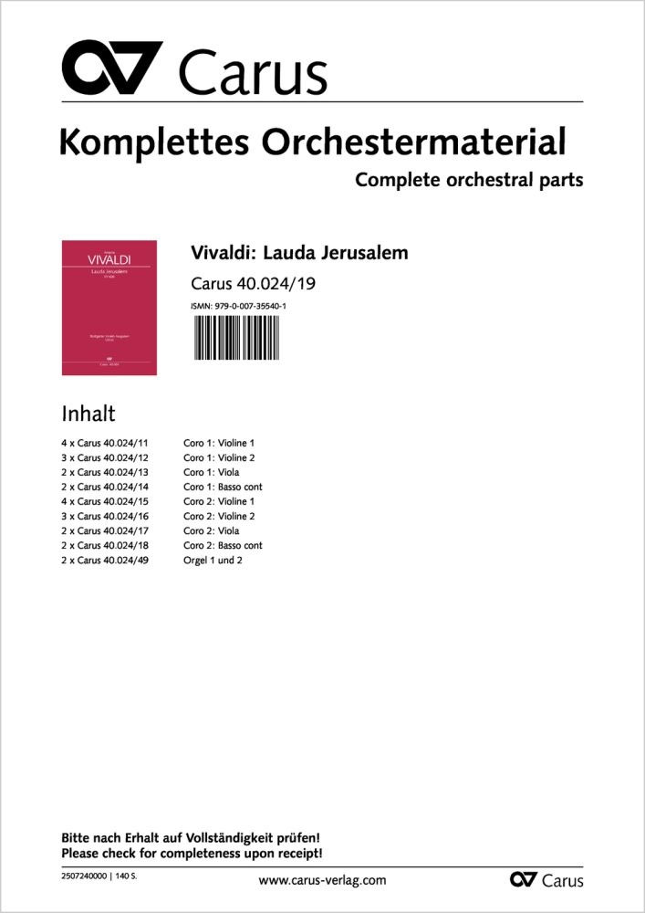 CARUS Lauda Jerusalem