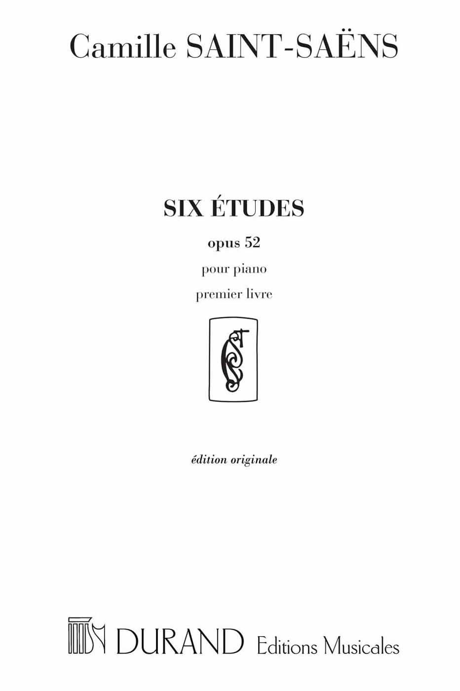 DURAND SAINT SAENS C. - ETUDES OP.52 1er LIVRE - PIANO