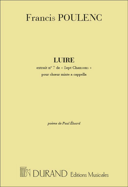 DURAND Poulenc F. - Luire - Choeur