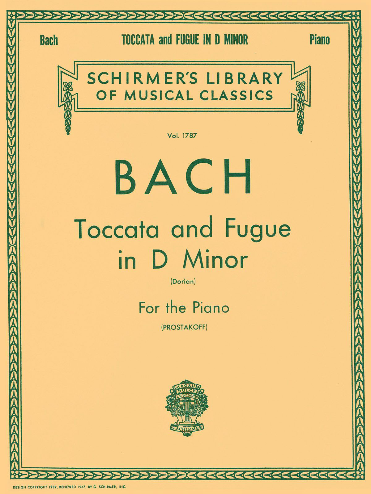 BACH J. S. - TOCCATA AND FUGUE IN D MINOR BWV 538 - PIANO