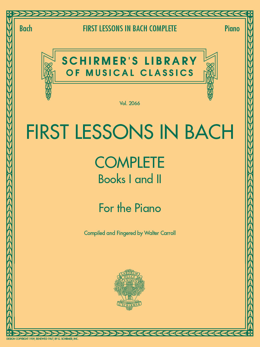 SCHIRMER First Lessons In Bach 1 & 2 Complete - English version