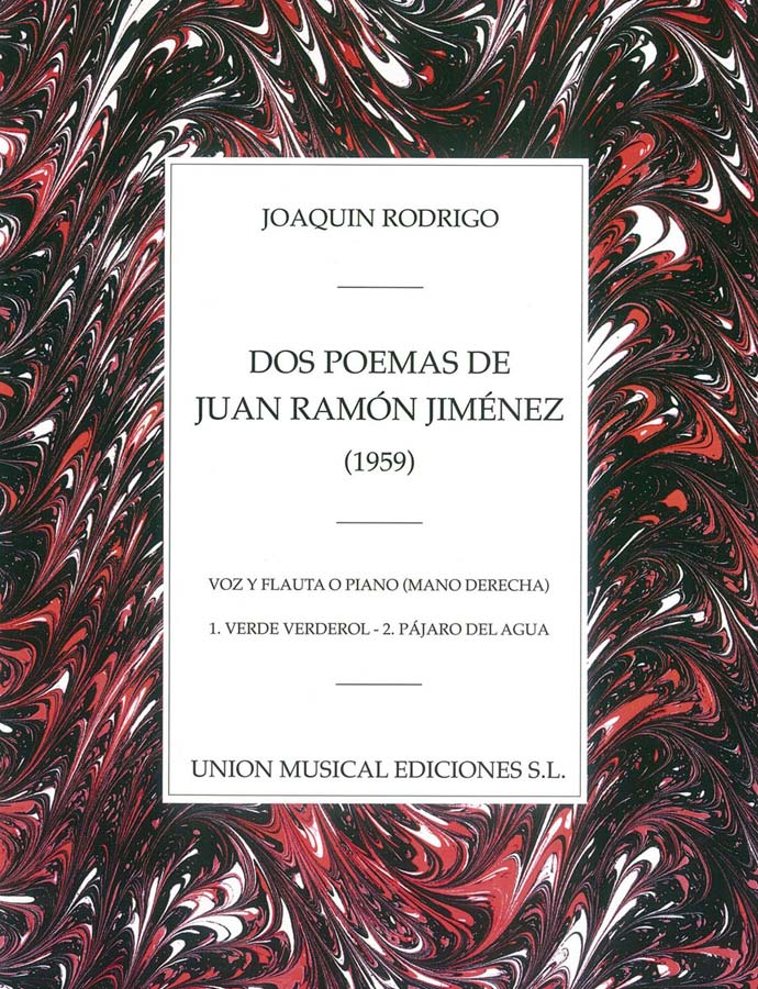 ID MUSIC RODRIGO 2 POEMAS DE JUAN RAMON JIMENEZ VOIX ET FLUTE OU PIANO