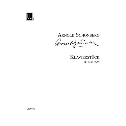 UNIVERSAL EDITION Schonberg Arnold - Piano Piece Op.33a - Piano