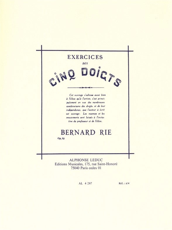 MITROPA MUSIC Exercices Des 5 Doigts Op32