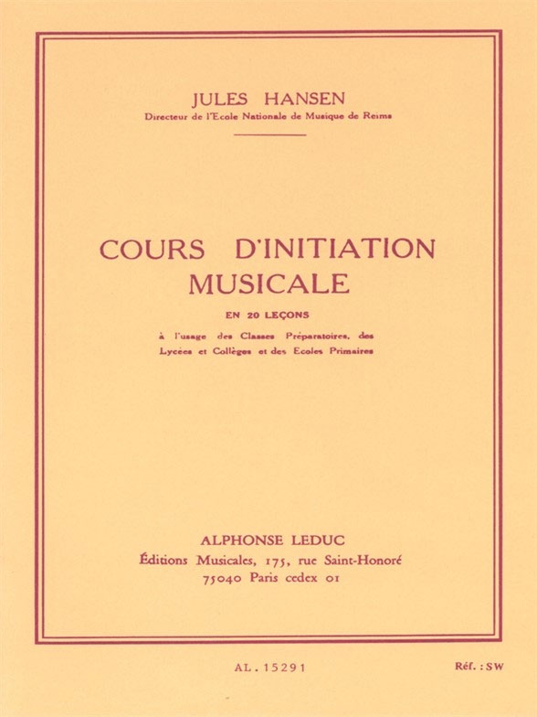 LEDUC Cours Dinitiation Musicale en 20 Lecons Cle de Sol
