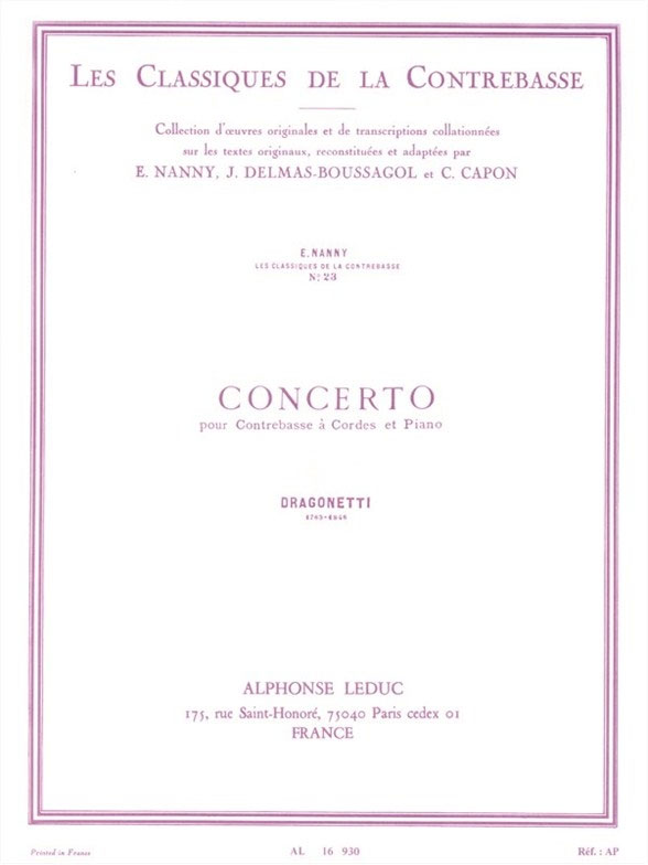 LEDUC Concerto pour Contrebasse et Piano