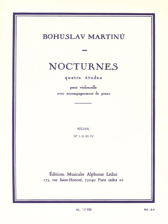 LEDUC Nocturnes pour violoncelle et piano