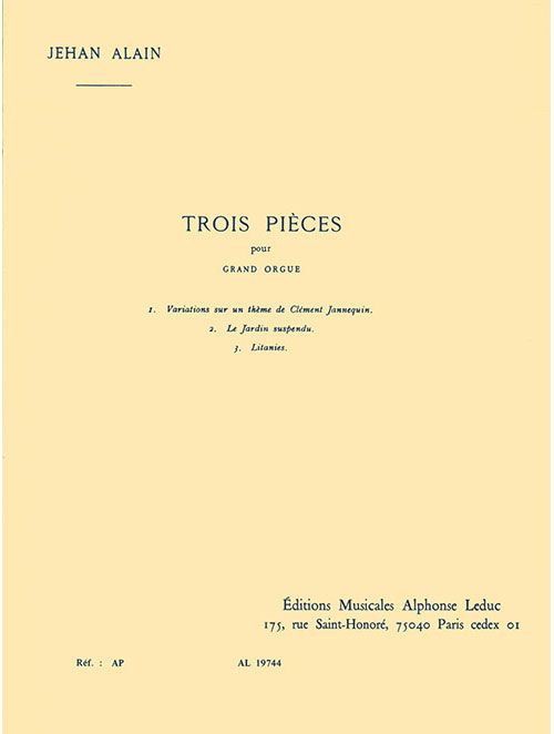 LEDUC 3 Pieces pour Grand Orgue