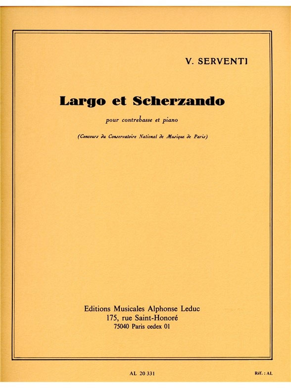 LEDUC Largo et Scherzando pour contrebasse et piano