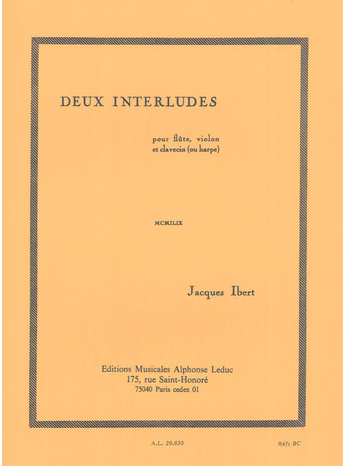 LEDUC 2 Interludes pour flûte, violon et clavecin