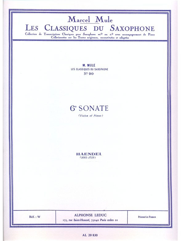LEDUC Sonata No. 6 (Saxophone/Piano)