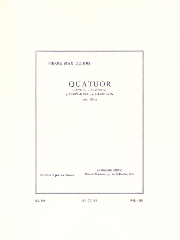 LEDUC Quatuor Pour Flûtes