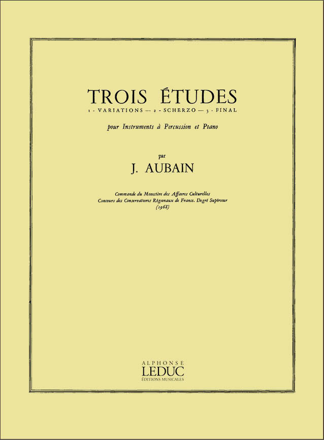 LEDUC 3 Etudes pour Instruments à Percussion et piano