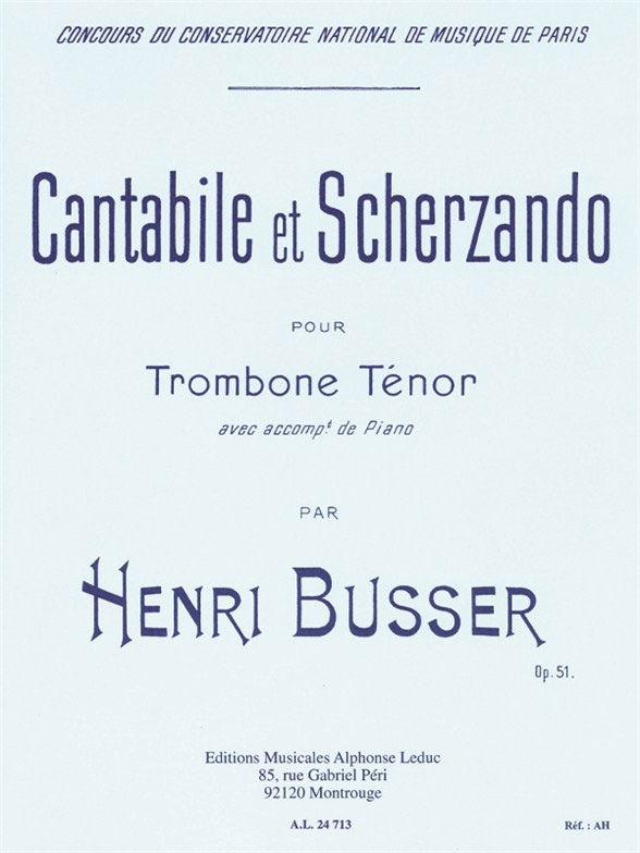 LEDUC Cantabile and Scherzando, for Trombone and Piano