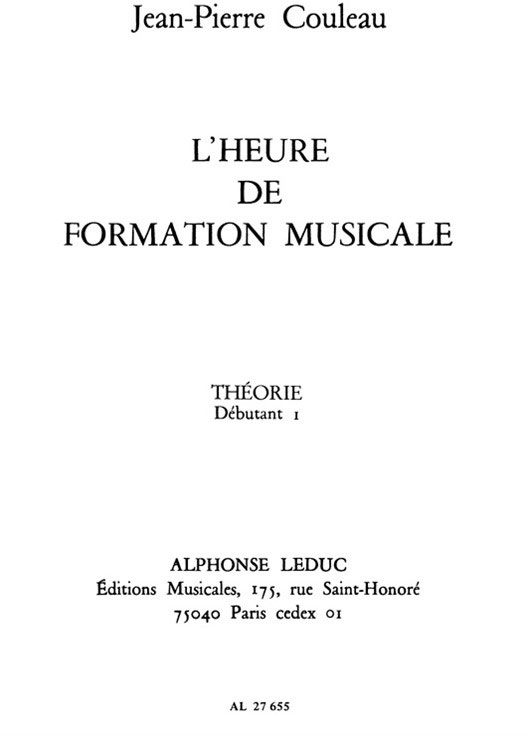 LEDUC Heure de Formation Mus. Debutant 1 Theorie