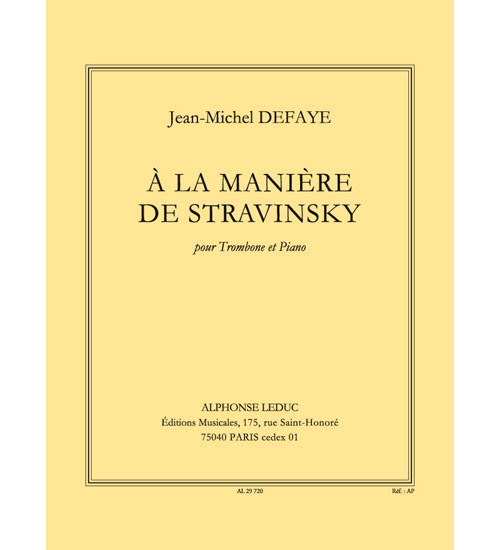 LEDUC A La Maniere De Stravinsky