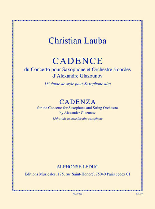LEDUC Cadence du concerto pour sax et orchestre a cordes