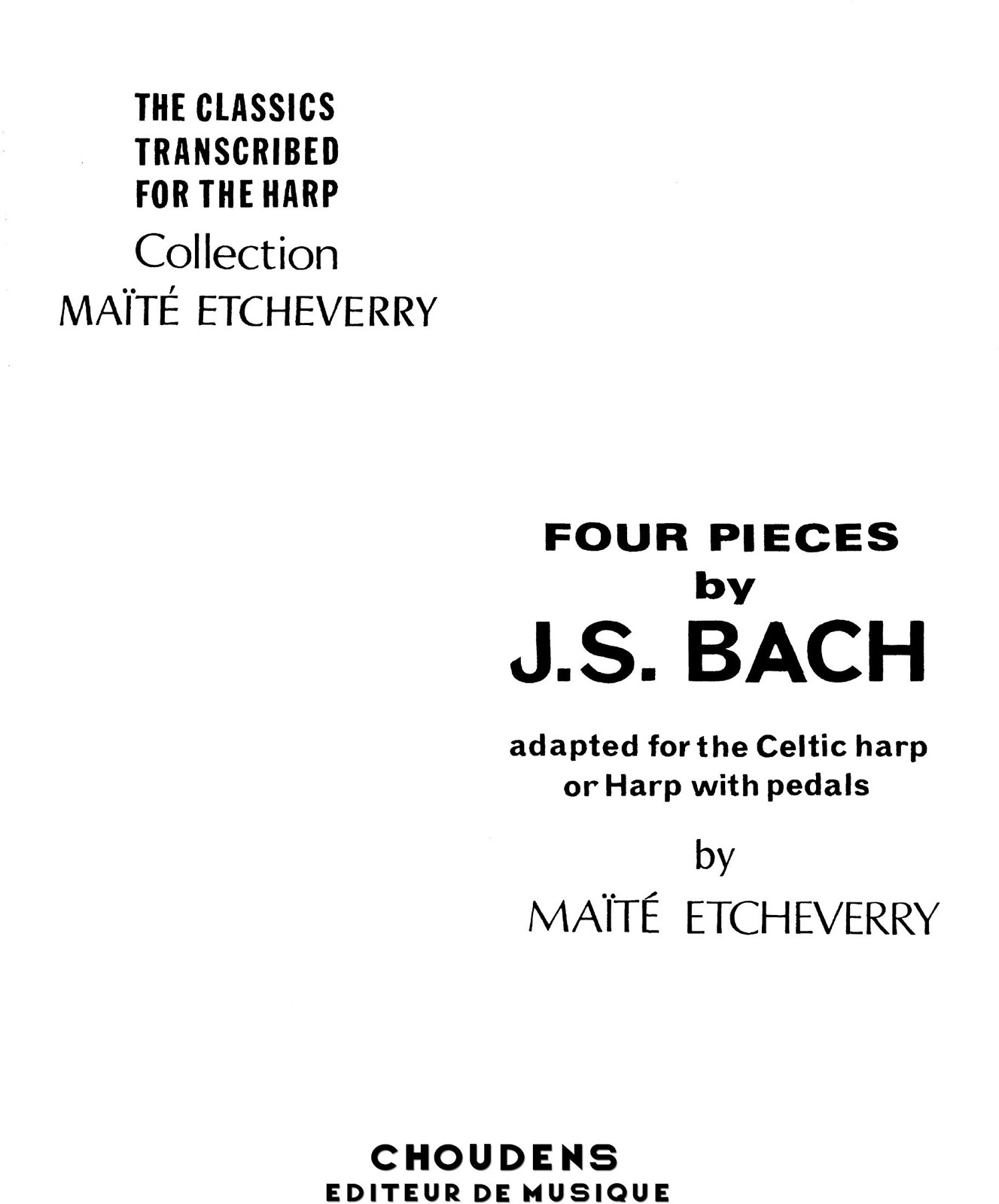 CHOUDENS Four Pieces by J.S. Bach