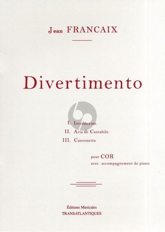 TRANSATLANTIQUES Divertimento pour cor