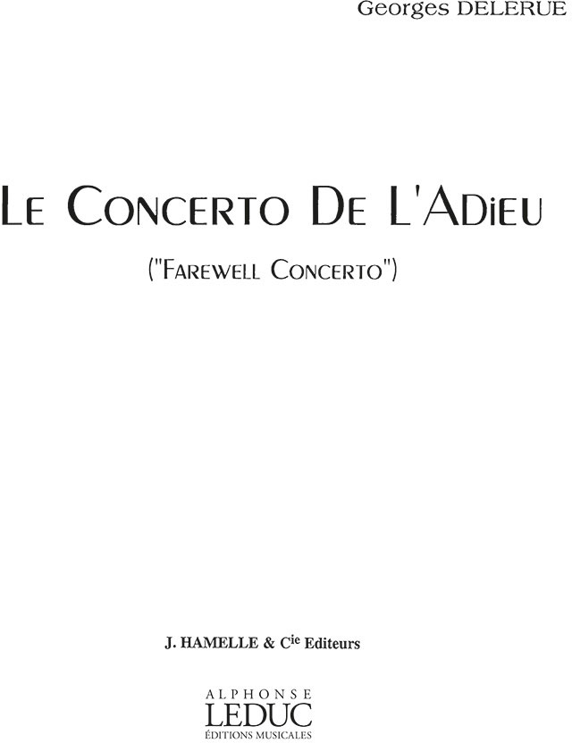 LEDUC Concerto De L'Adieu