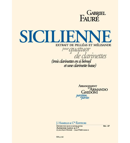 HAMELLE EDITEURS Sicilienne Op.78