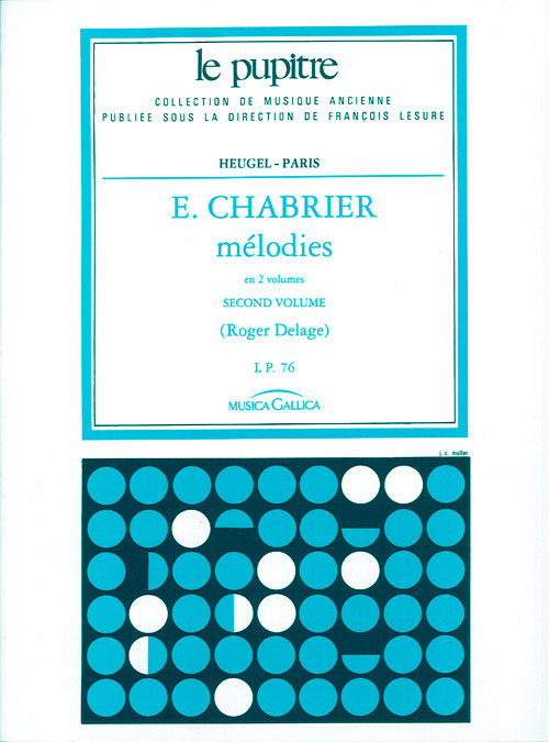 HEUGEL Mélodies volume 2/lp76/chant et piano
