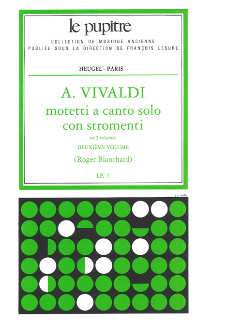 HEUGEL Mottetti A Canto Solo Con Stromenti Vol. 2