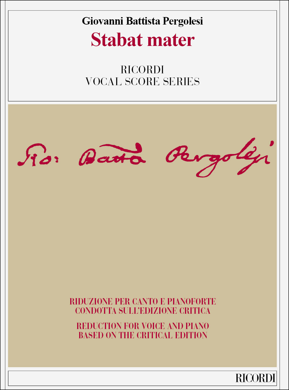 RICORDI Stabat Mater