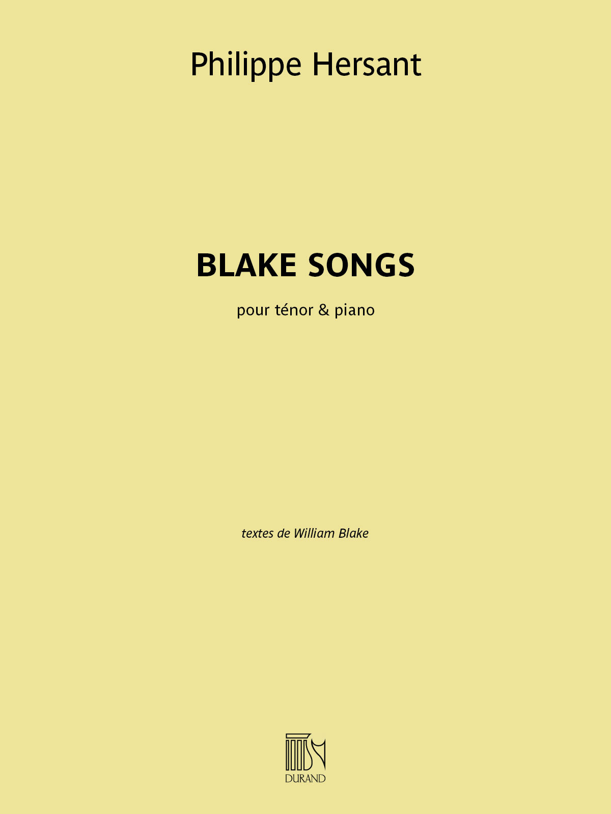 DURAND Blake songs
