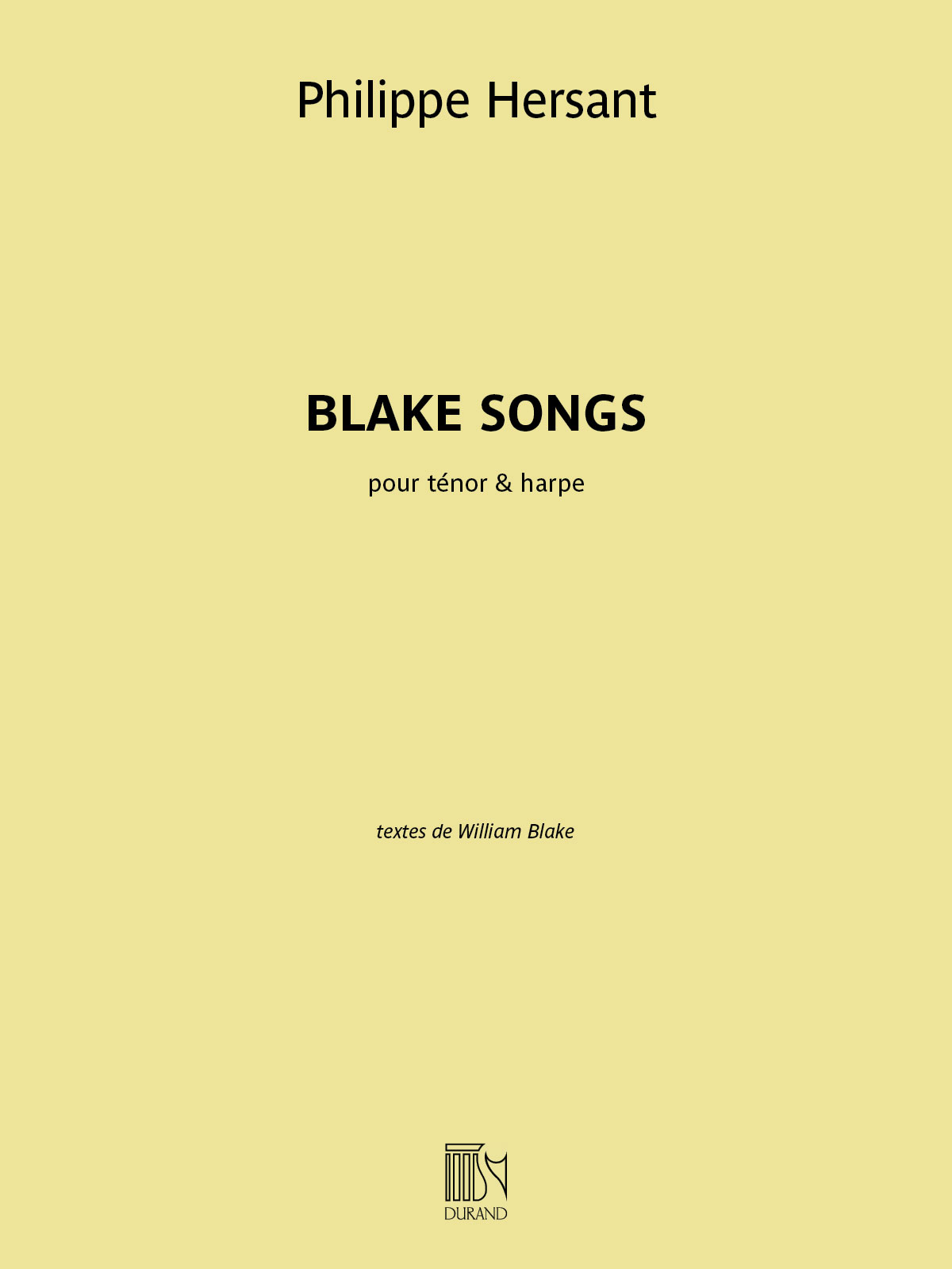DURAND Blake Songs
