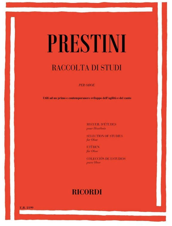RICORDI Raccolta di studi per oboe utili ad un primo e
