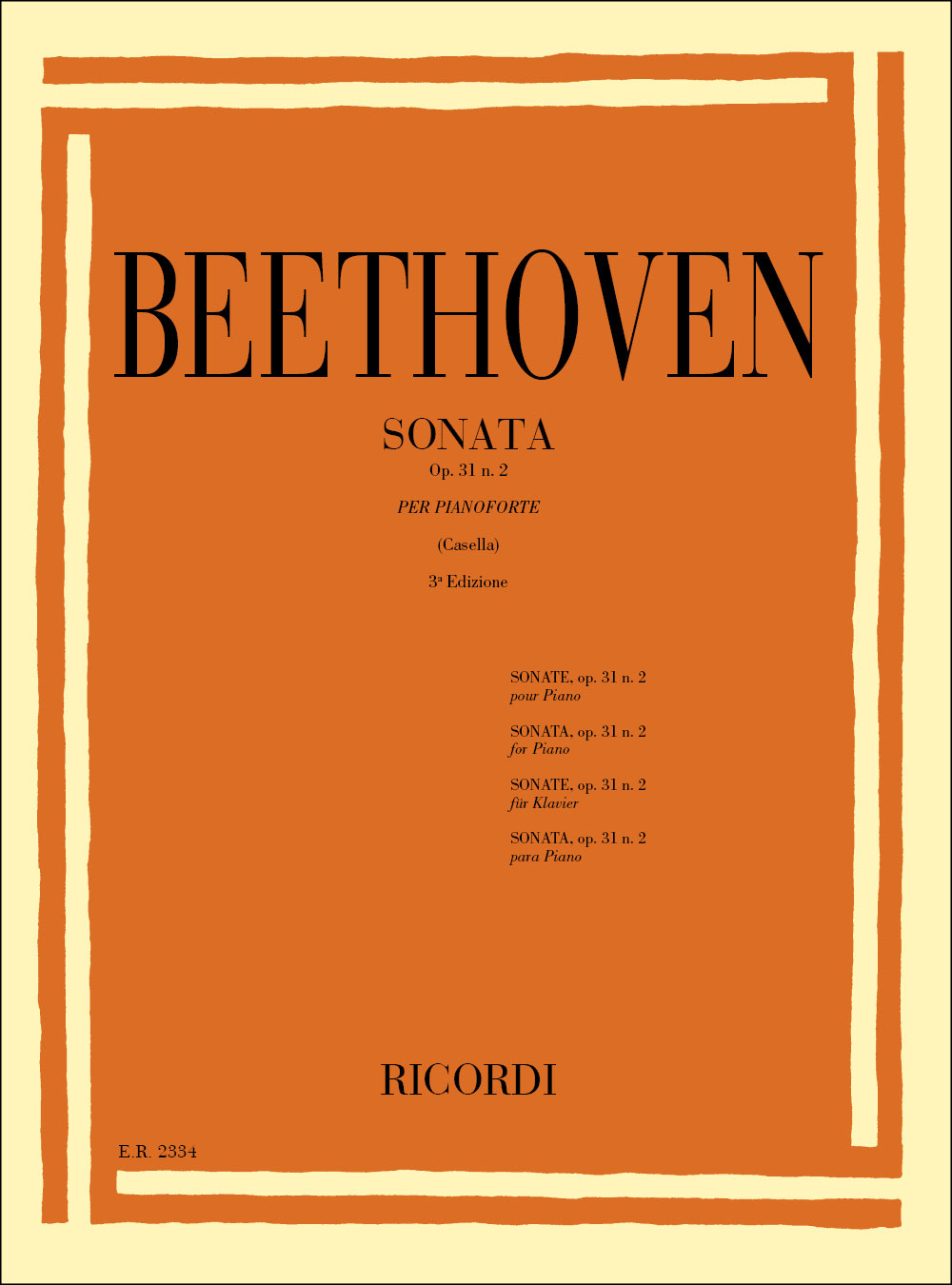 RICORDI 32 Sonate: N. 17 In Re Min. Op. 31 N. 2 'La