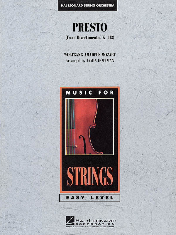 HAL LEONARD Presto (from Divertimento, K.113)