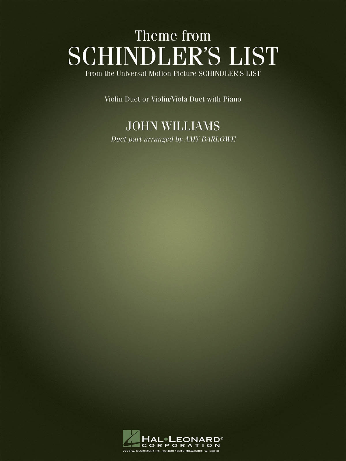 HAL LEONARD Theme from Schindler's List