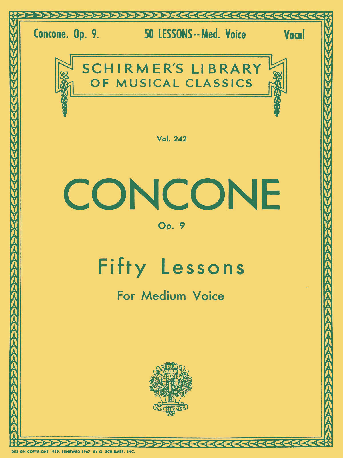 SCHIRMER 50 Lessons, Op. 9