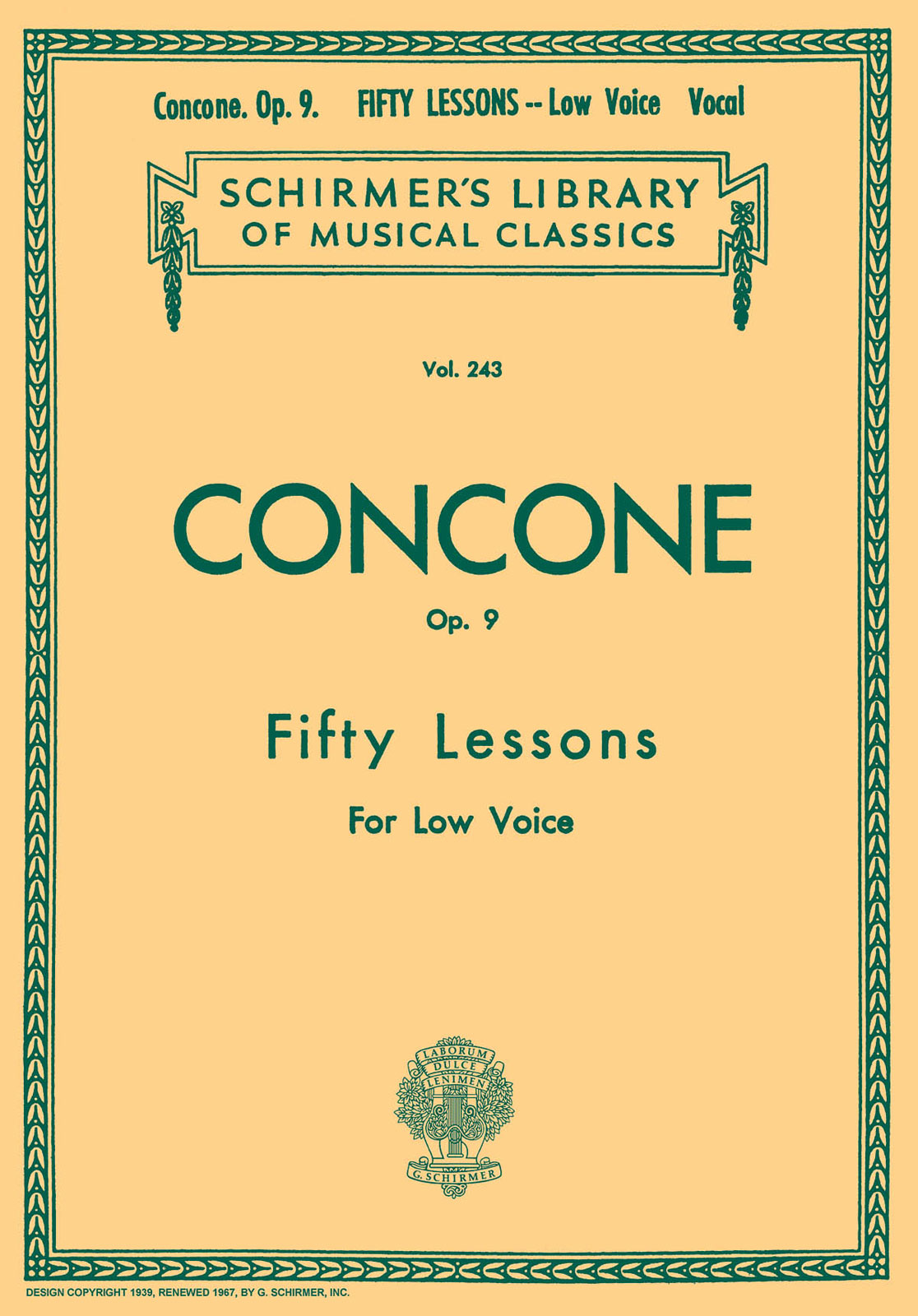 SCHIRMER 50 Lessons, Op. 9