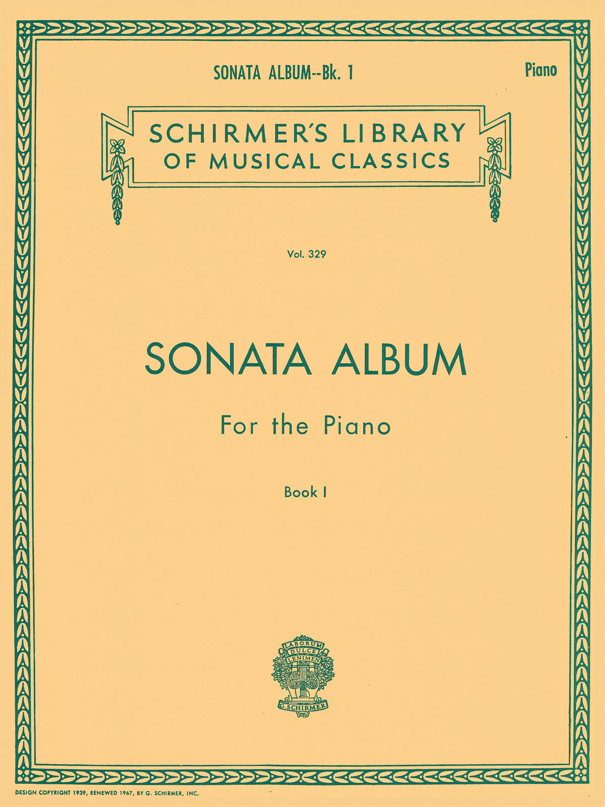 SCHIRMER Sonata Album for the Piano - Book 1