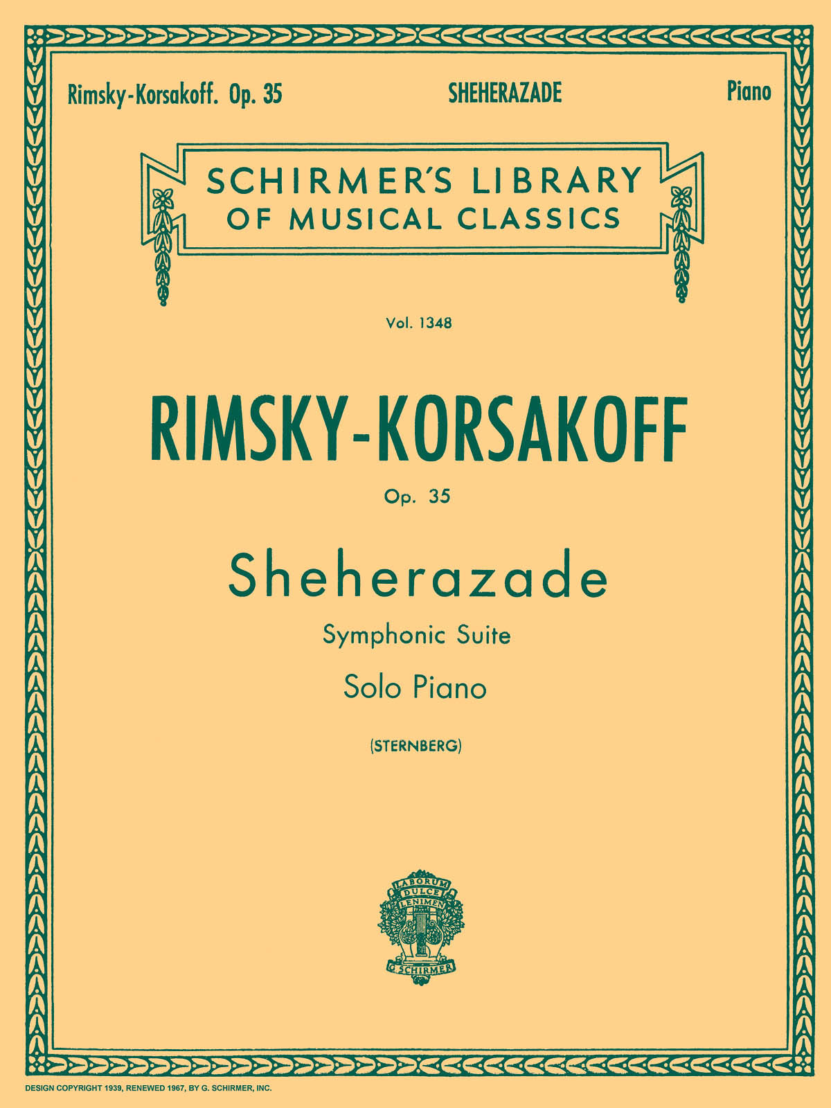 SCHIRMER Sheherazade, Op. 35 (Piano Reduction)
