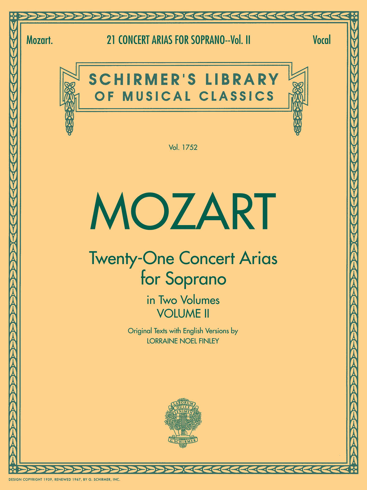 SCHIRMER 21 Concert Arias for Soprano - Volume II