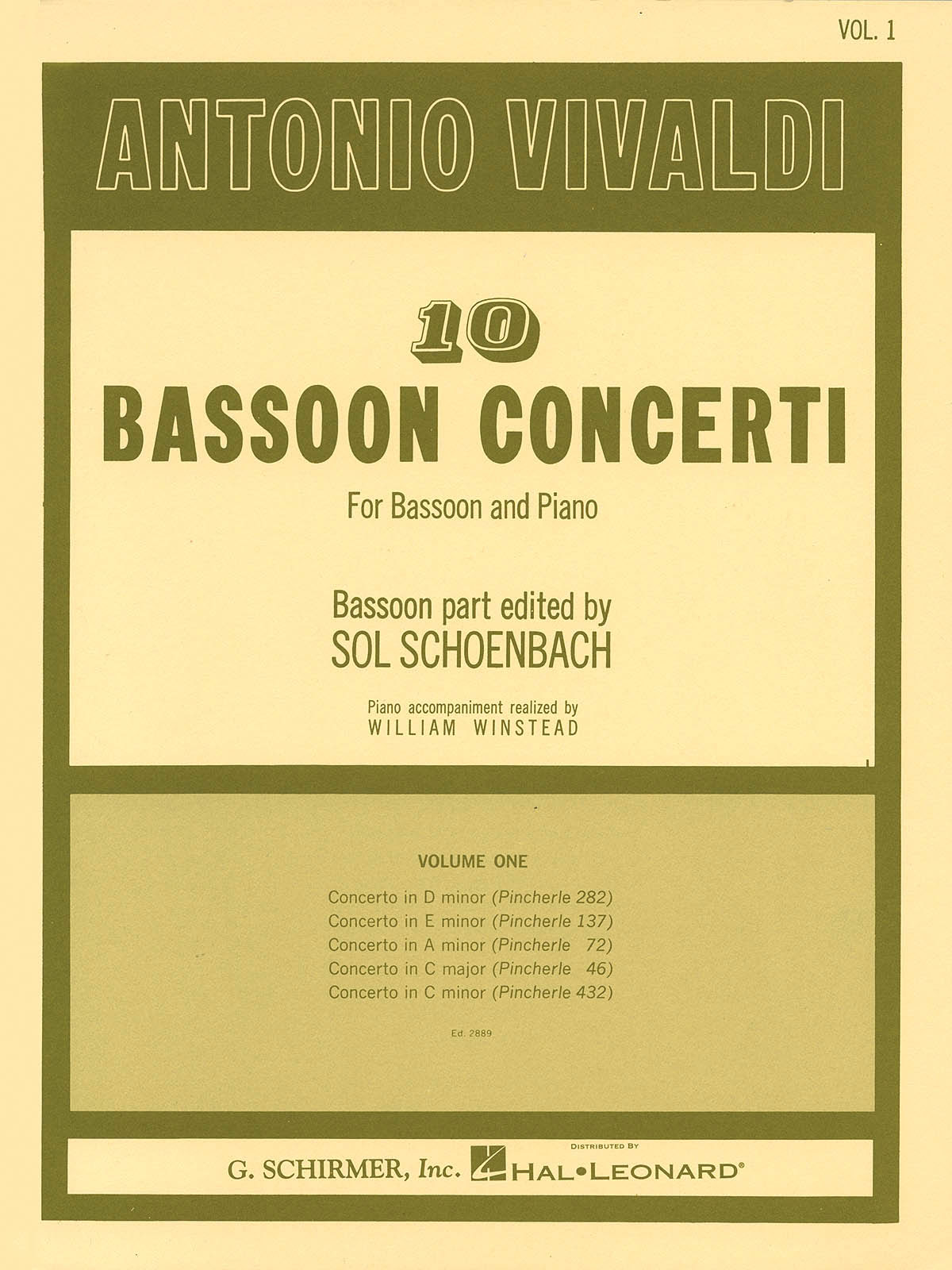 SCHIRMER 10 Bassoon Concerti, Vol. 1