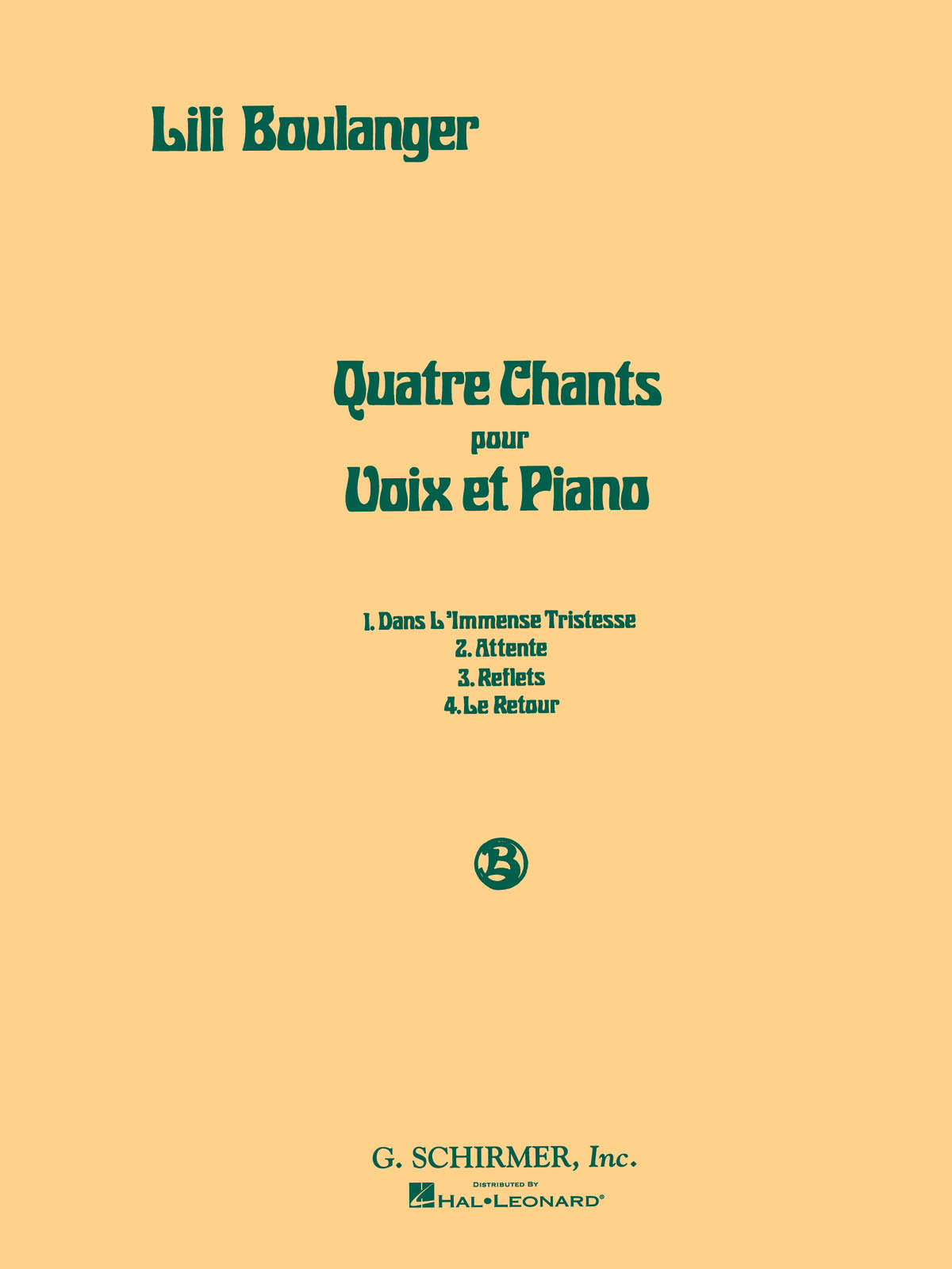 SCHIRMER 4 Chants (4 Songs)