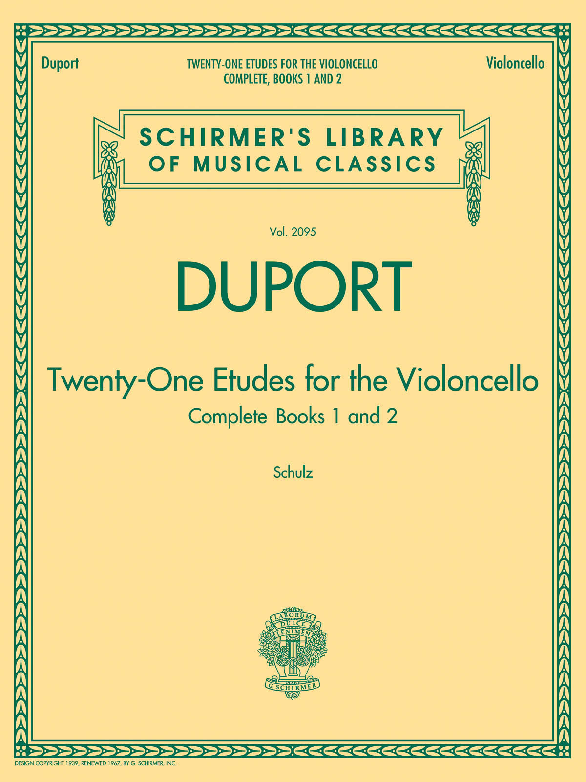 SCHIRMER 21 Etudes For Cello